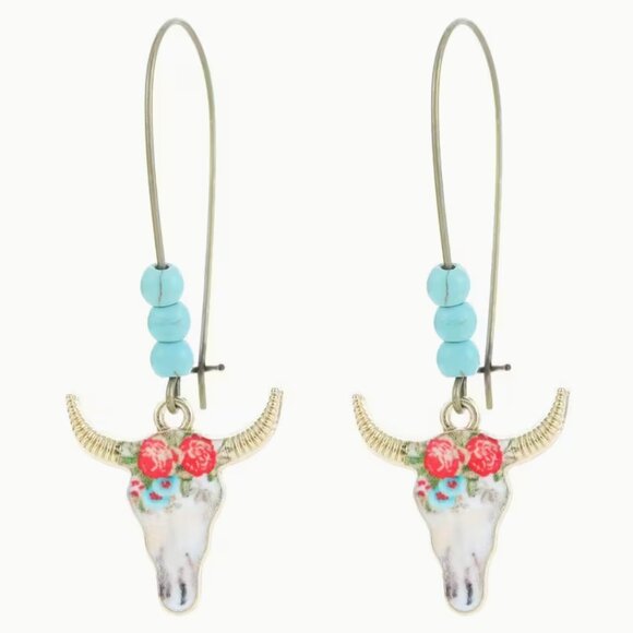 Art Fair Jewelry - 🦋 Tribal Bull Head Drop Earrings